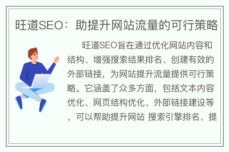 旺道SEO：助提升网站流量的可行策略