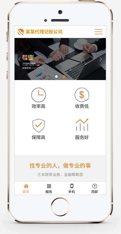 代理记账财务会计咨询服务公司网站源码+手机端自适应